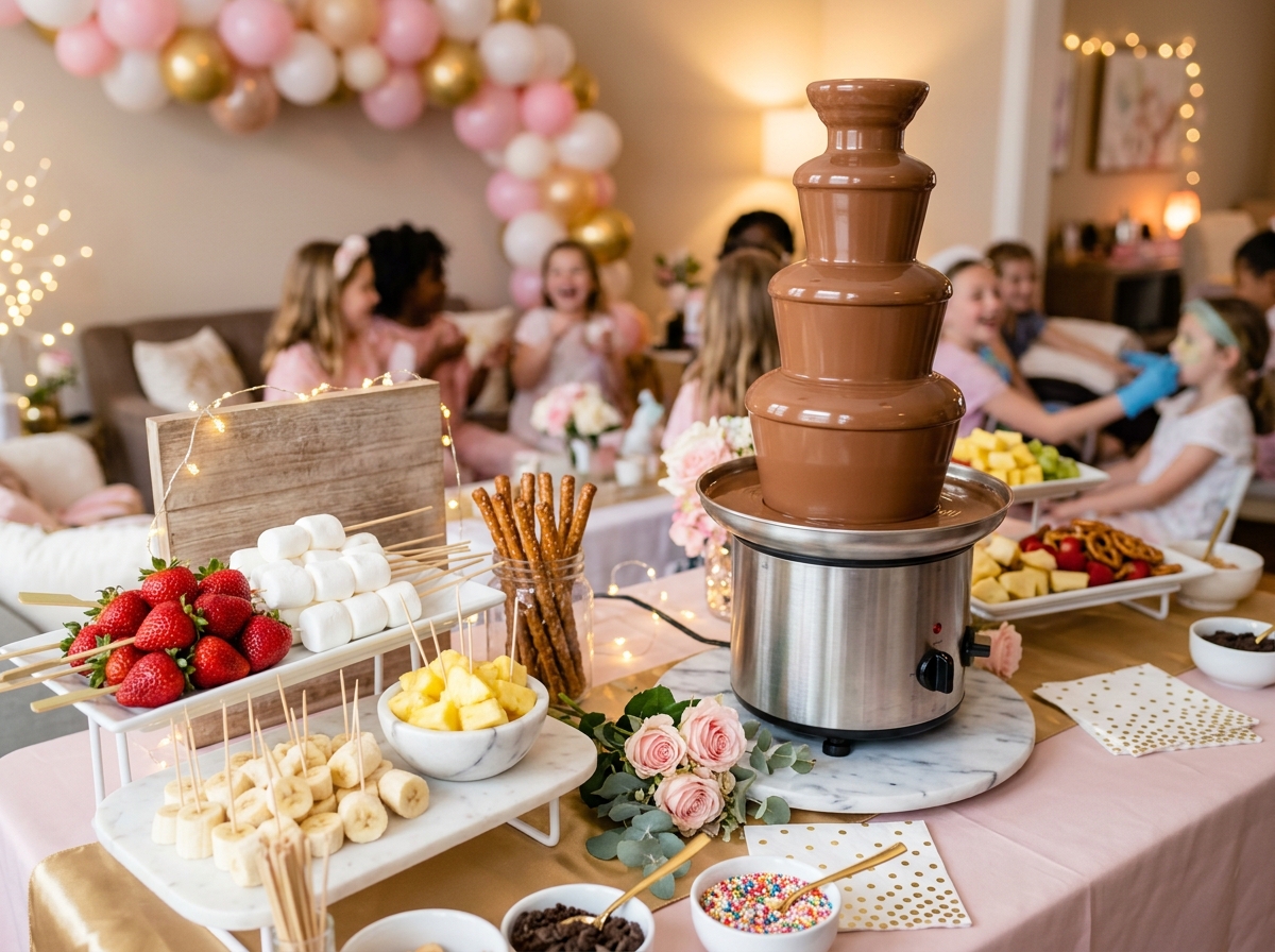 Chocolate Fondue Fountain with Fresh Fruit (Spa & Party Add-On)