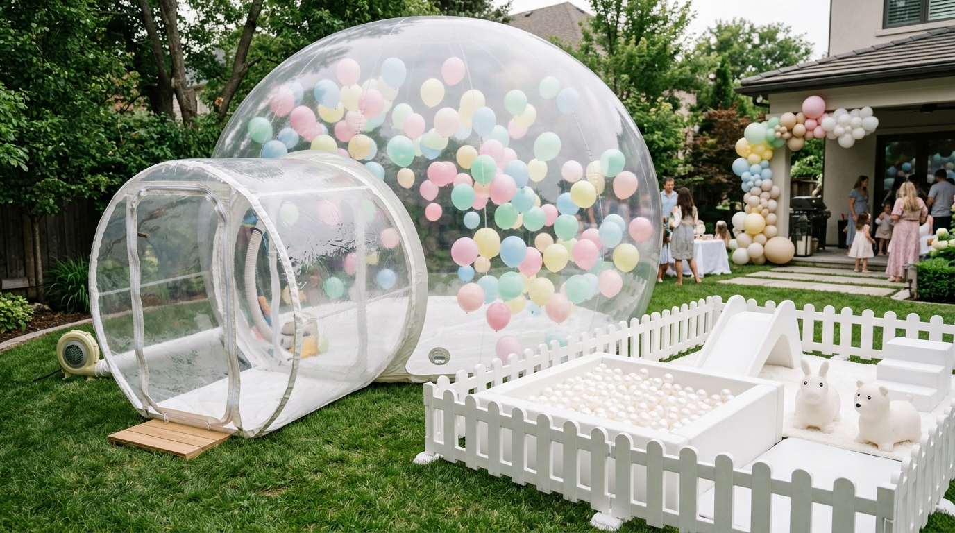 "Dream Party" Package — 🫧 Bubble House + 🎠 Soft Play Zone (❌ NO White Castle Bounce House)